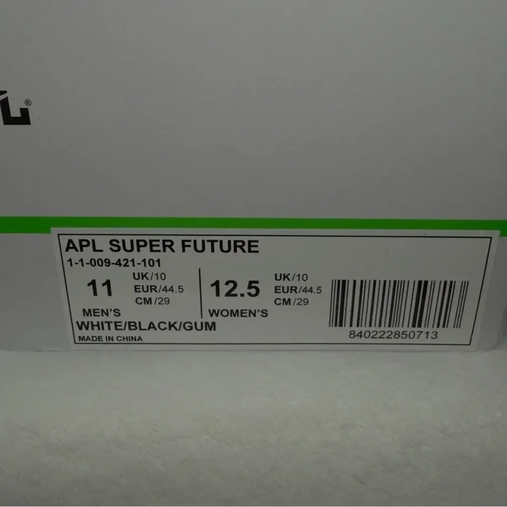 APL Super Future – White/Black/Gum | 11M | NIB